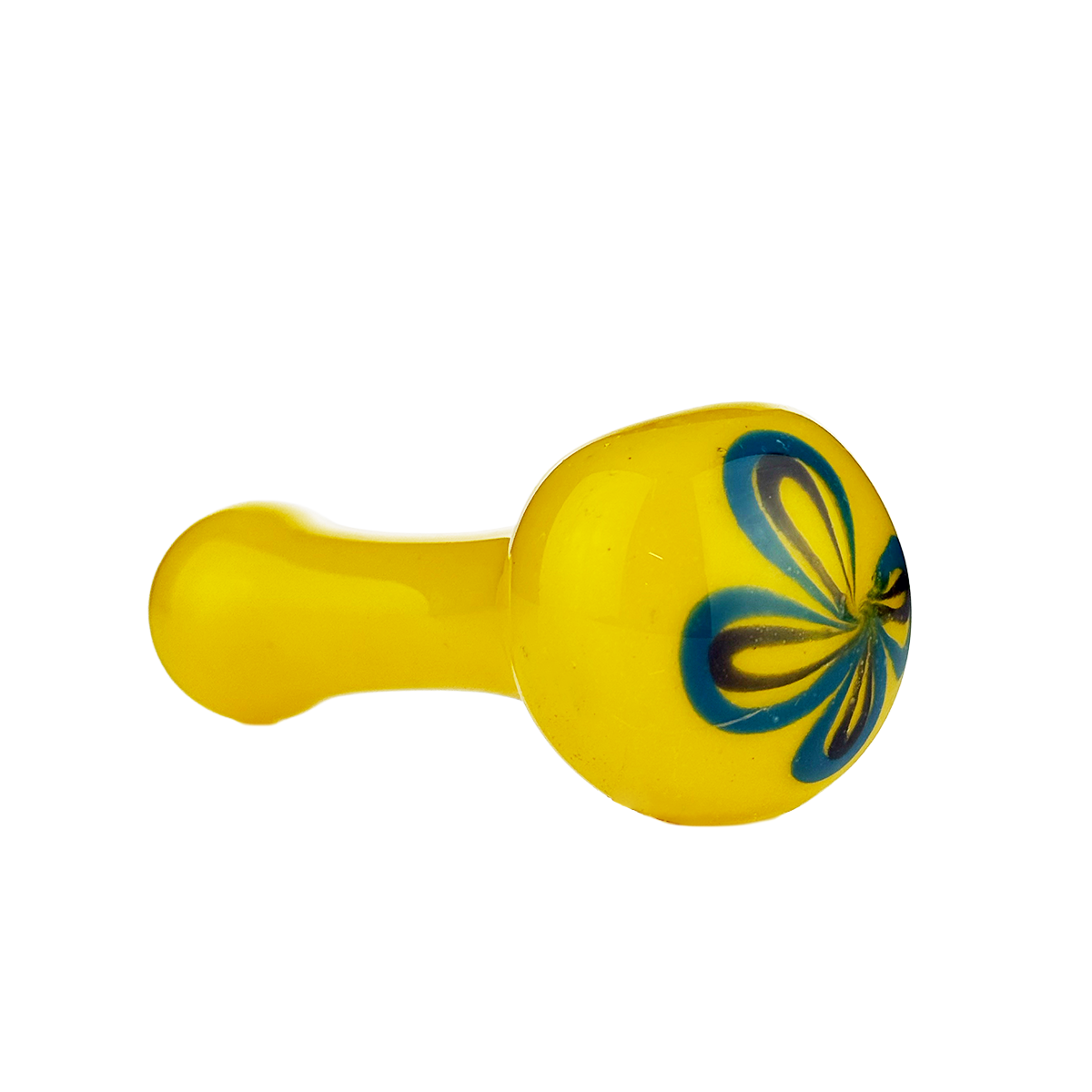 3.5" Hand Pipe with Frit Glass and Flower Design Head