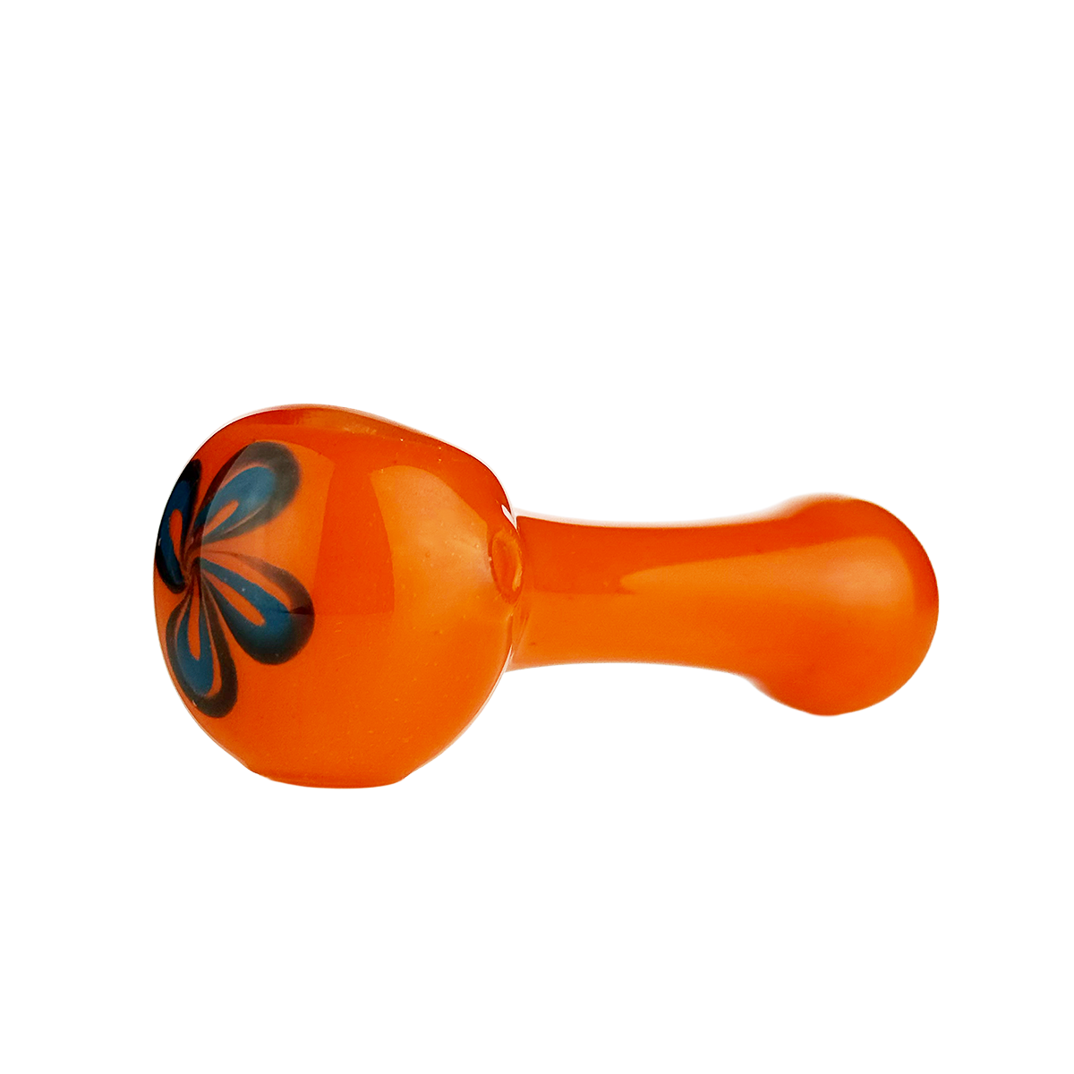 3.5" Hand Pipe with Frit Glass and Flower Design Head