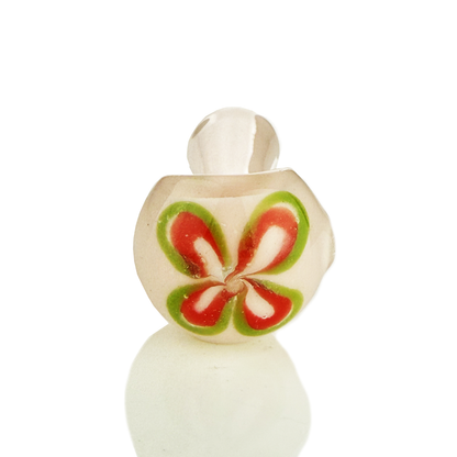 3.5" Hand Pipe with Frit Glass and Flower Design Head