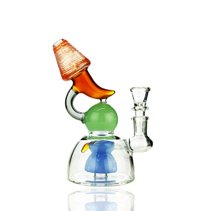 7" Recycler Water Pipe Bong with Duck Shower with 14mm Male Bowl