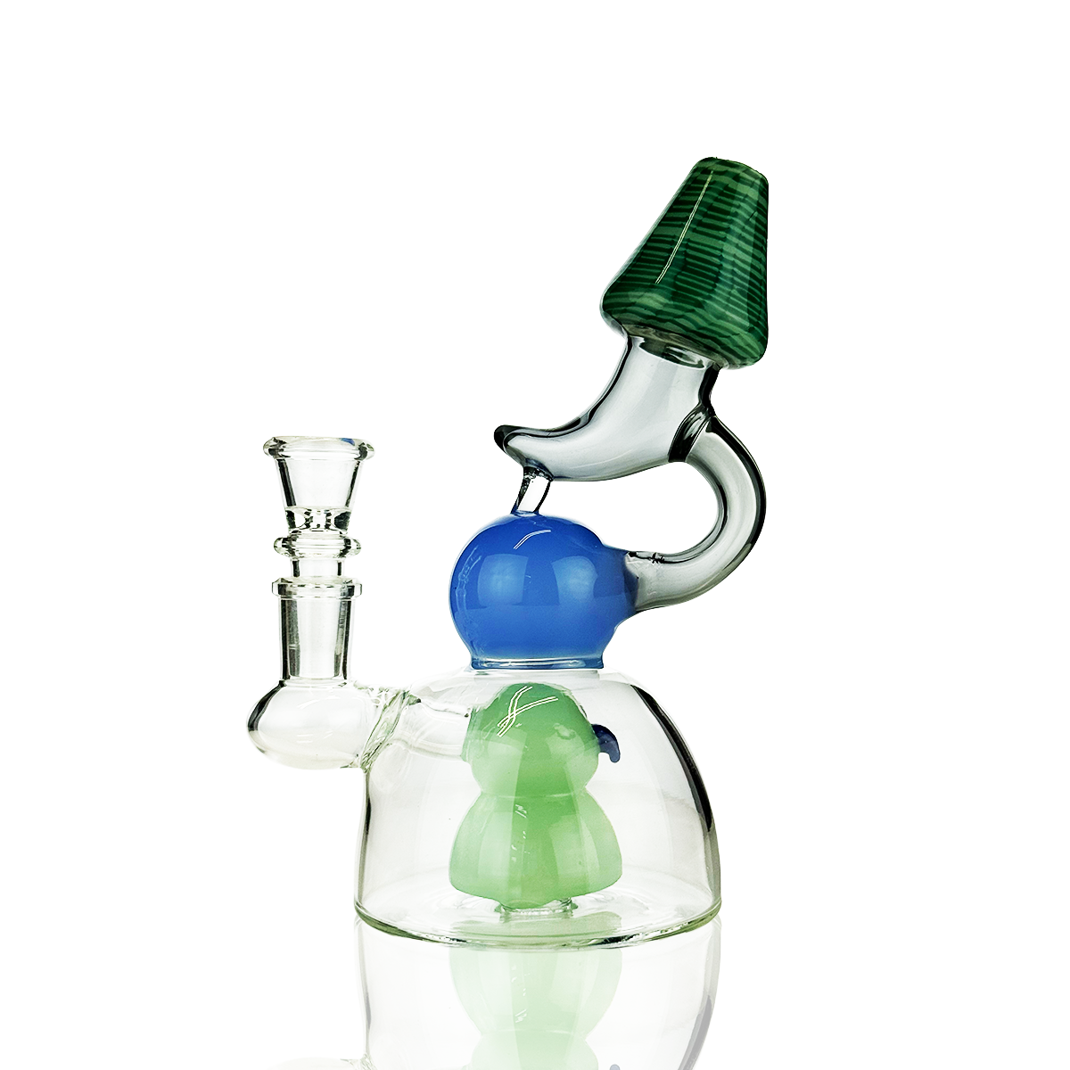 7" Recycler Water Pipe Bong with Duck Shower with 14mm Male Bowl