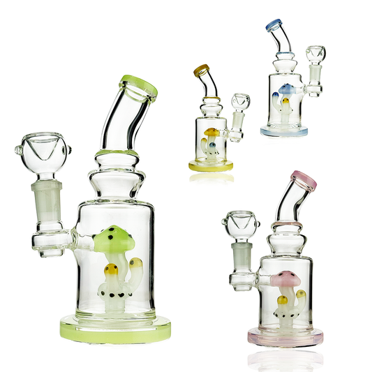 6" Mushroom Water Pipe with 14mm Male Bowl