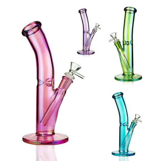 10" Color Tube Straight Bent Shooter with 14mm Male Bowl