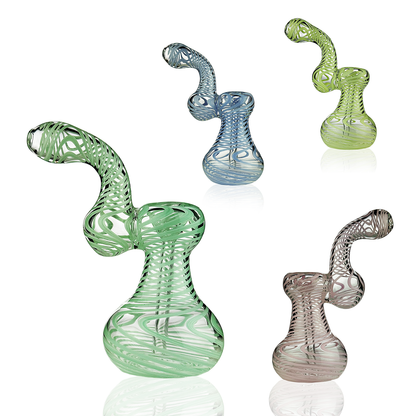 7 inch slime color line bubbler glass pipe
