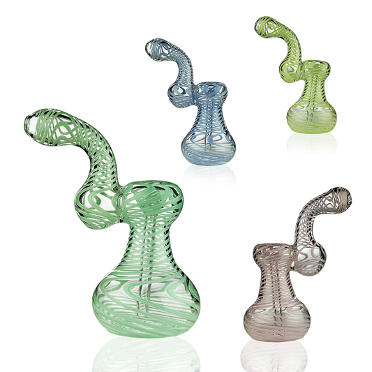7 inch slime color line bubbler glass pipe