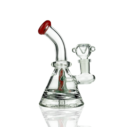 6" Conical Water Pipe with Rod Color and 14mm Male Bowl
