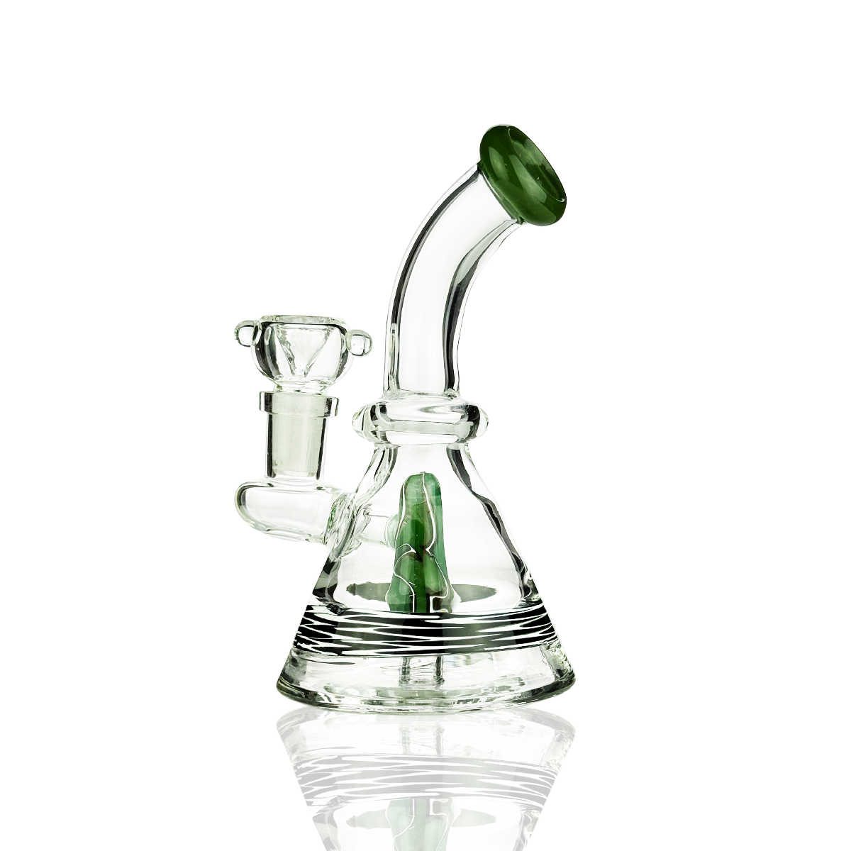 6" Conical Water Pipe with Rod Color and 14mm Male Bowl