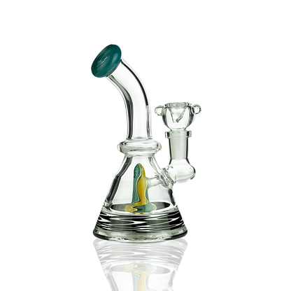 6" Conical Water Pipe with Rod Color and 14mm Male Bowl