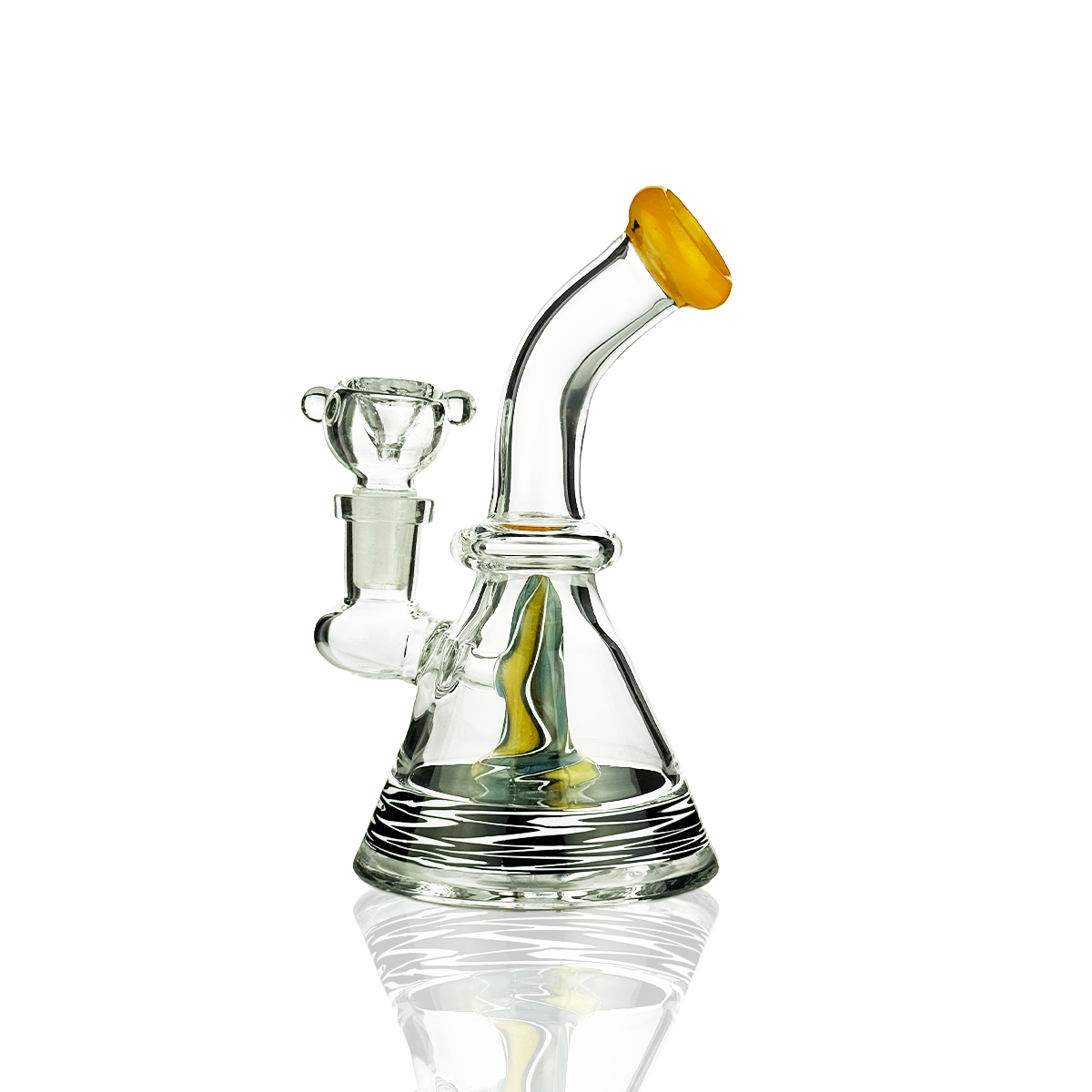 6" Conical Water Pipe with Rod Color and 14mm Male Bowl
