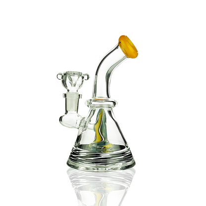 6" Conical Water Pipe with Rod Color and 14mm Male Bowl