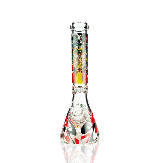 14" 7mm Ricky Sticker Beaker with 14mm Male Bowl