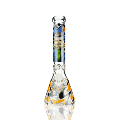 14" 7mm Ricky Sticker Beaker with 14mm Male Bowl