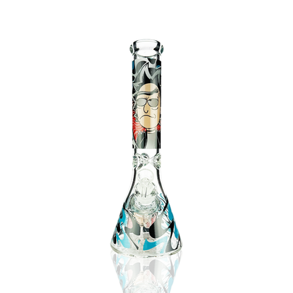 14" 7mm Ricky Sticker Beaker with 14mm Male Bowl