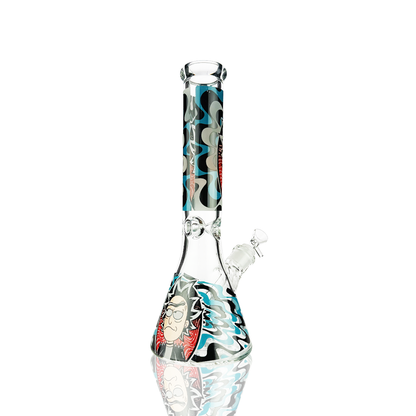 14" 7mm Ricky Sticker Beaker with 14mm Male Bowl