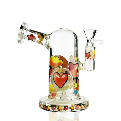 7" Sticker Bong with 14mm Male Bowl