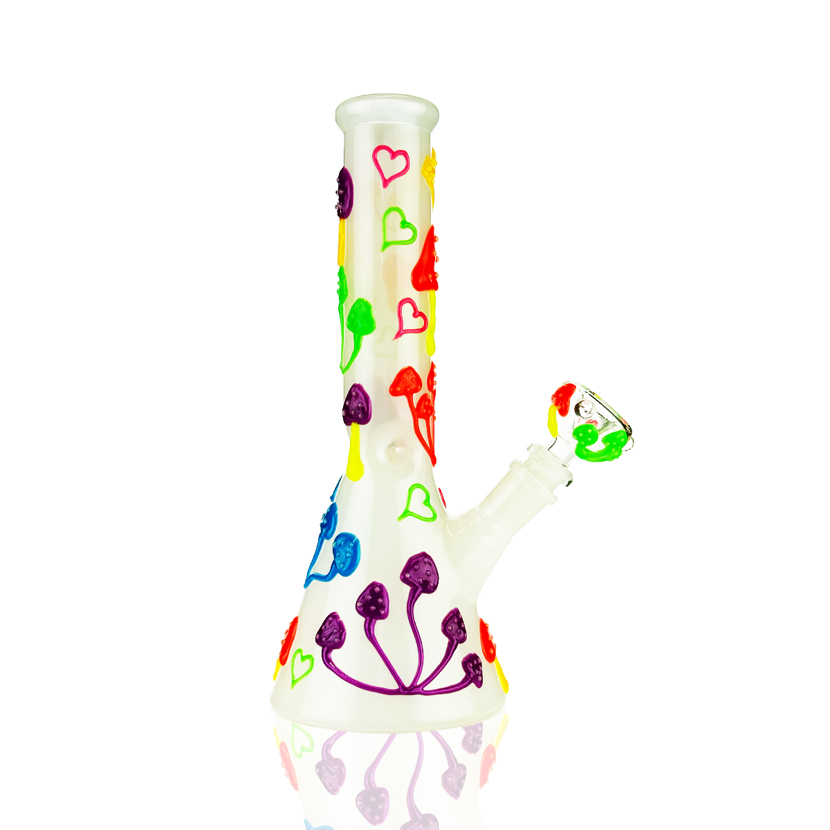 10" Glow in the Dark Beaker Water Pipe Bong with 14mm Male
