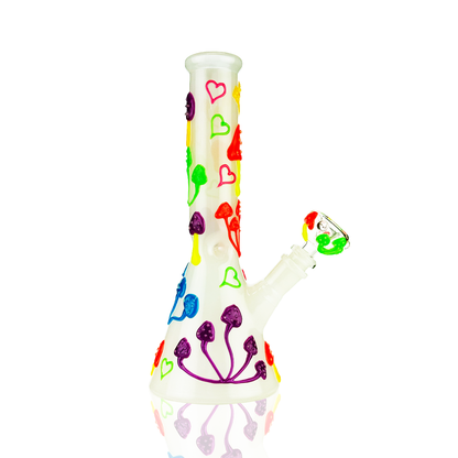10" Glow in the Dark Beaker Water Pipe Bong with 14mm Male