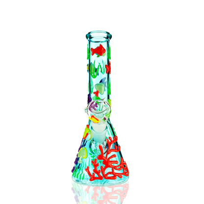 10" Glow in the Dark Beaker Water Pipe Bong with 14mm Male
