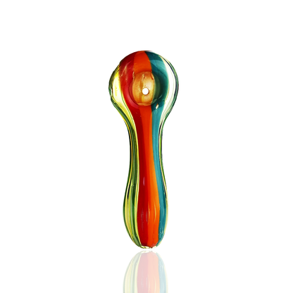 4" Hand Pipe Spoon with Rasta Line