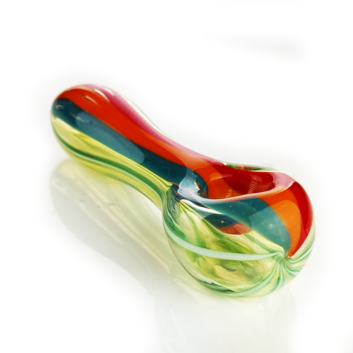 4" Hand Pipe Spoon with Rasta Line