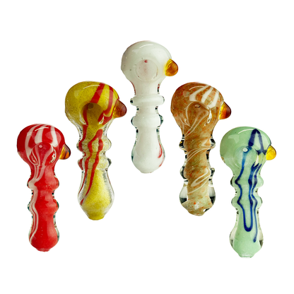 4" Hand Pipe Color Frit Glass