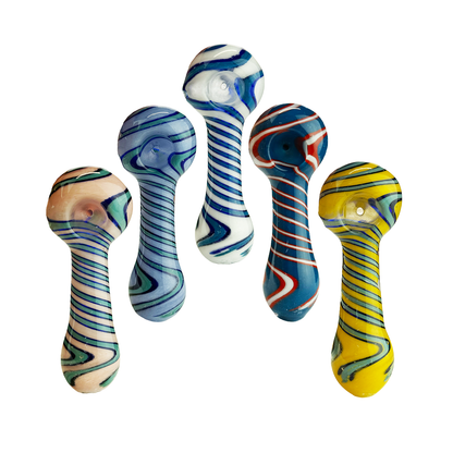 4.5" Wigwag Head Spiral Design Hand Pipe Spoon