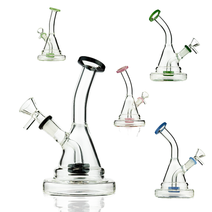 7" Water Pipe Bong with 14mm Male Bowl with Sticker Base