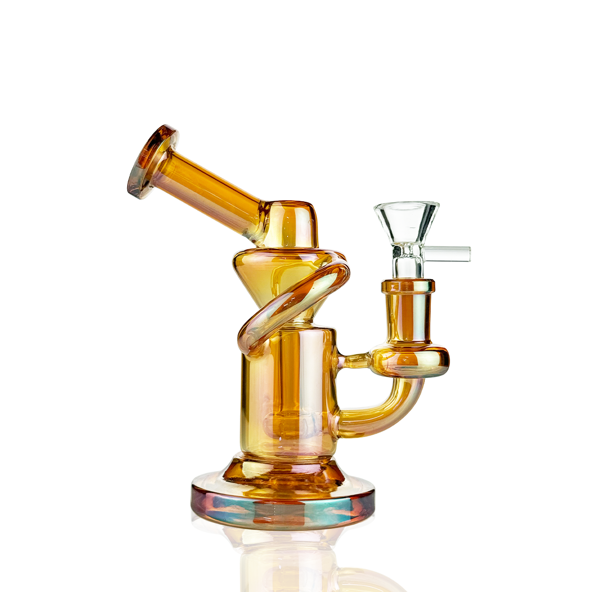 7" Recycler Water Pipe Electroplated with 14mm Male Bowl