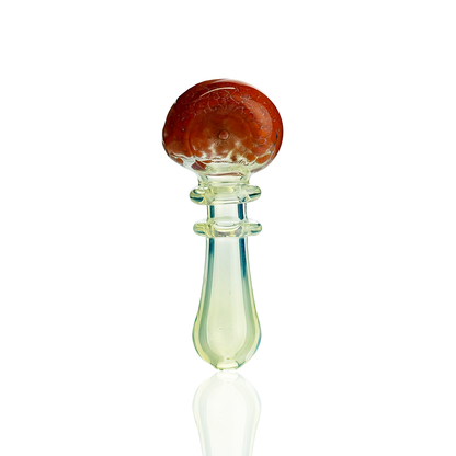 3.5" Hand Pipe Silver Fume Glass with Frit Head