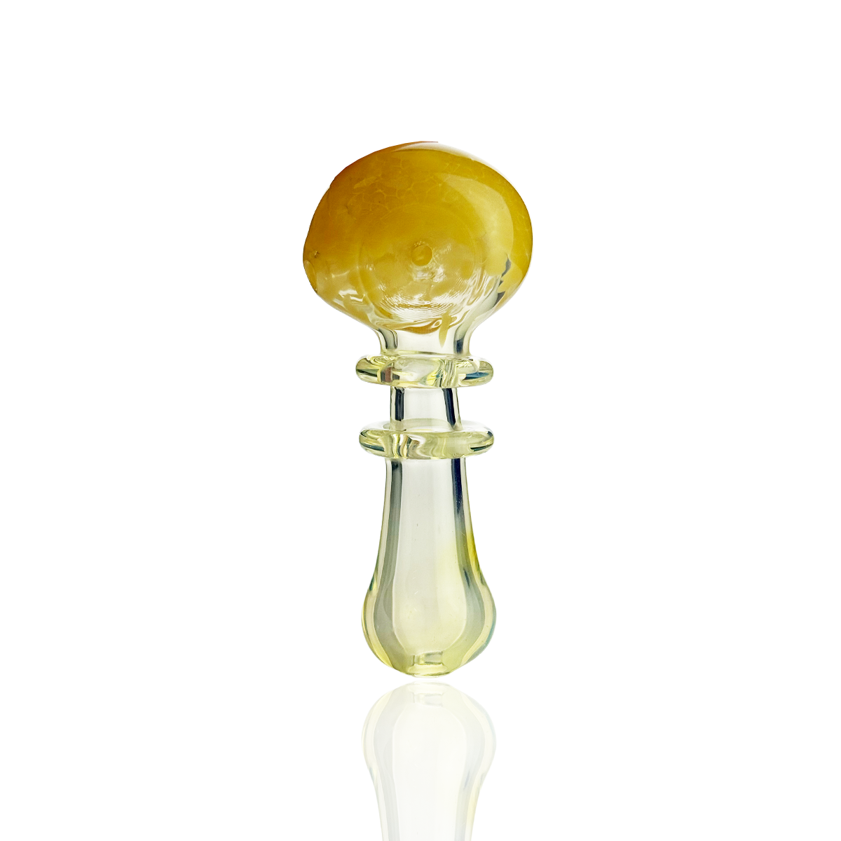 3.5" Hand Pipe Silver Fume Glass with Frit Head