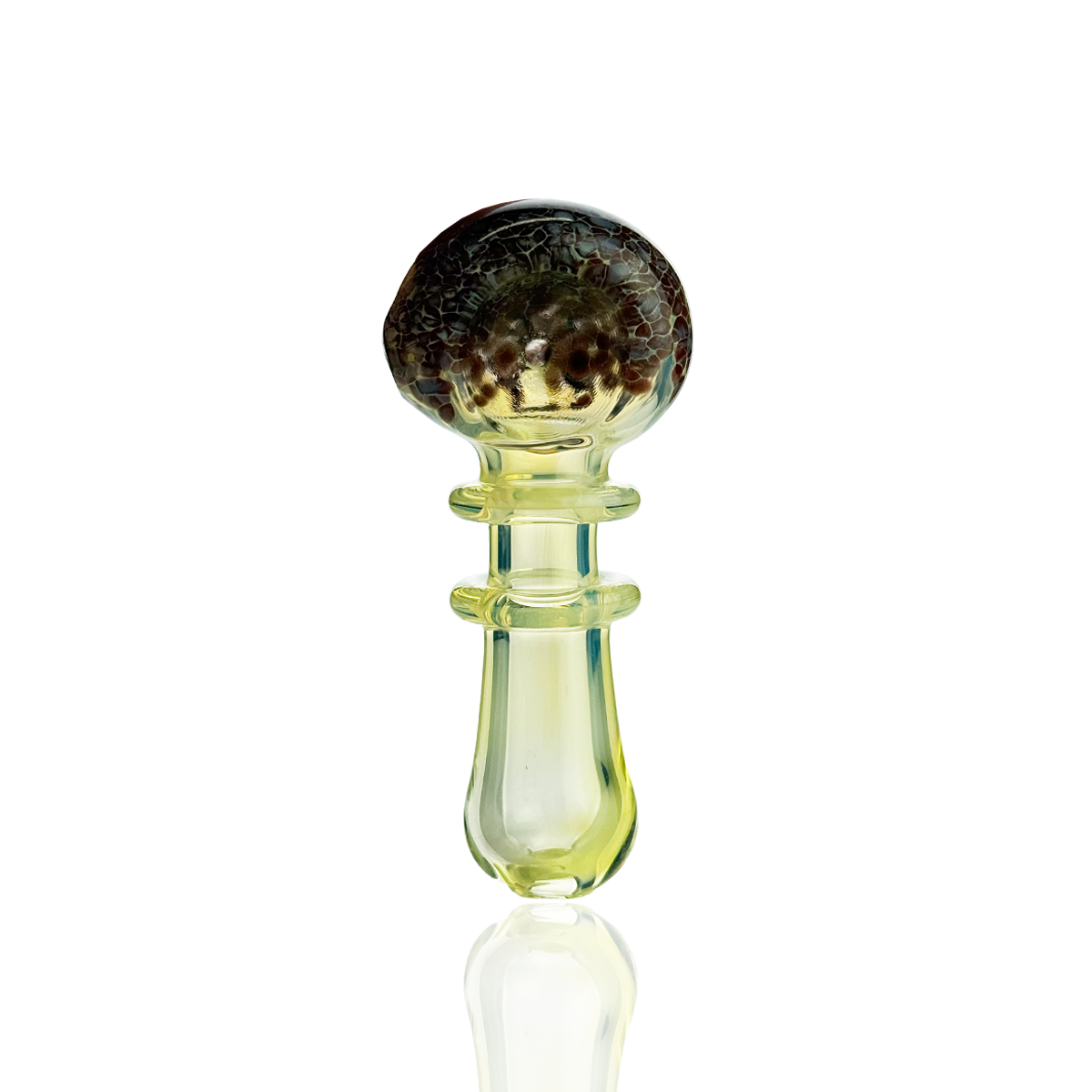 3.5" Hand Pipe Silver Fume Glass with Frit Head
