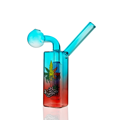 4" Square Body Oil Burner Water Pipe | Glass Bubbler