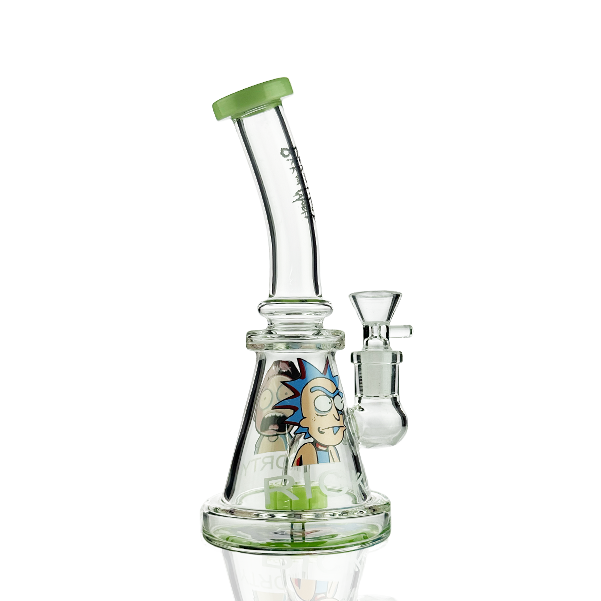 8" Slime Color Bong with Decal | 14mm Male Bowl
