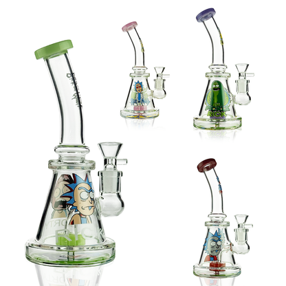 8" Slime Color Bong with Decal | 14mm Male Bowl