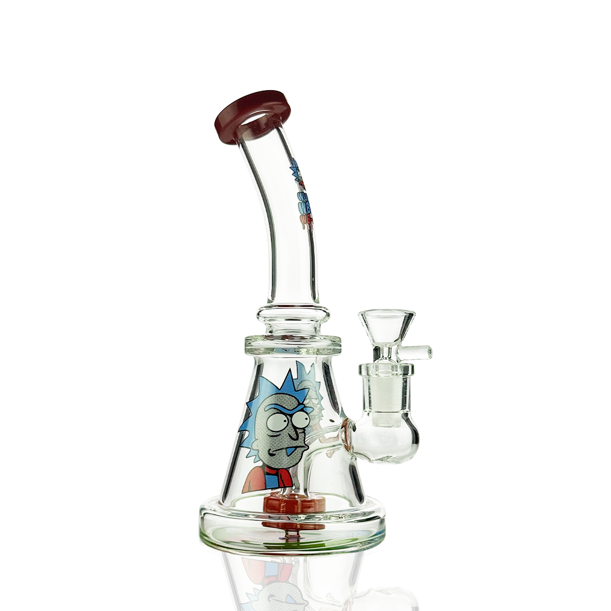 8" Slime Color Bong with Decal | 14mm Male Bowl