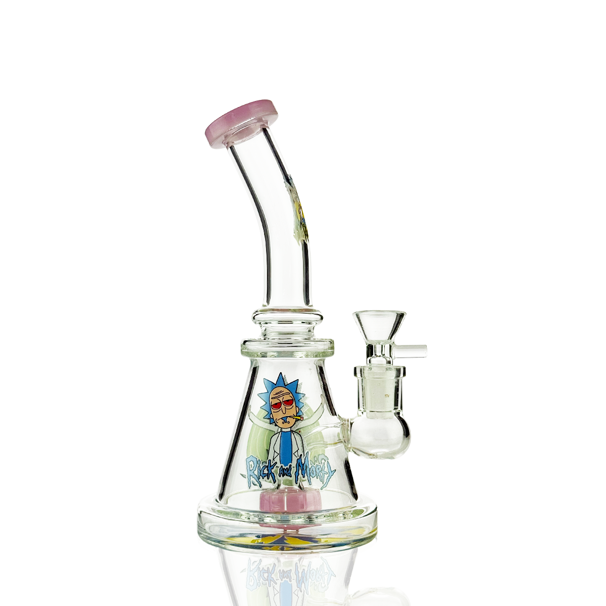 8" Slime Color Bong with Decal | 14mm Male Bowl