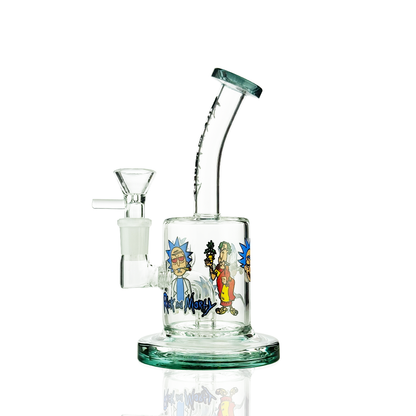 6" Water Pipe with 14mm Male Bowl Ricky Decal