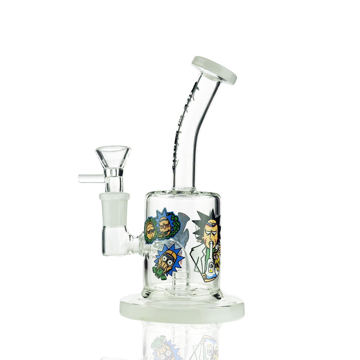 6" Water Pipe with 14mm Male Bowl Ricky Decal