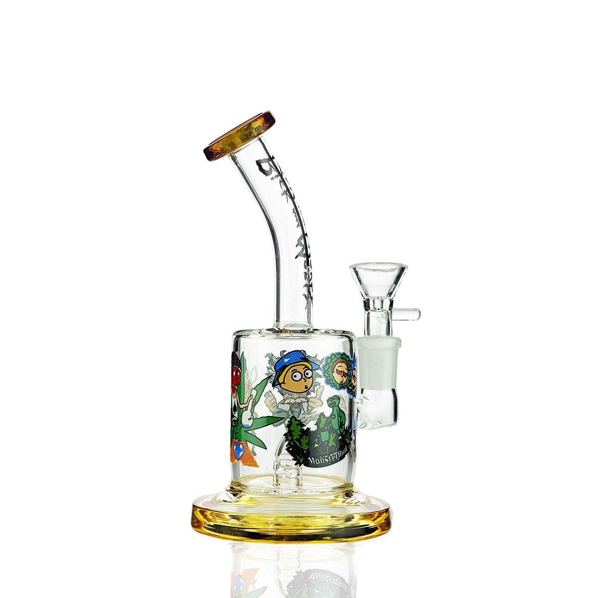6" Water Pipe with 14mm Male Bowl Ricky Decal