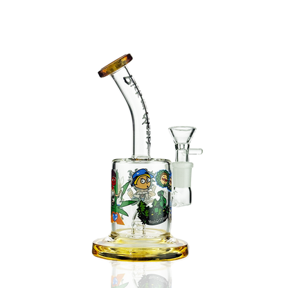6" Water Pipe with 14mm Male Bowl Ricky Decal