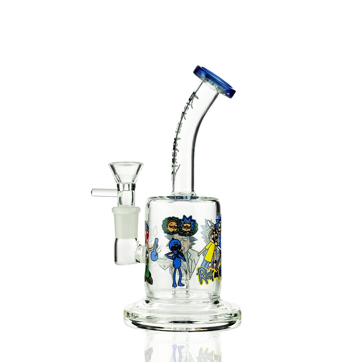 6" Water Pipe with 14mm Male Bowl Ricky Decal