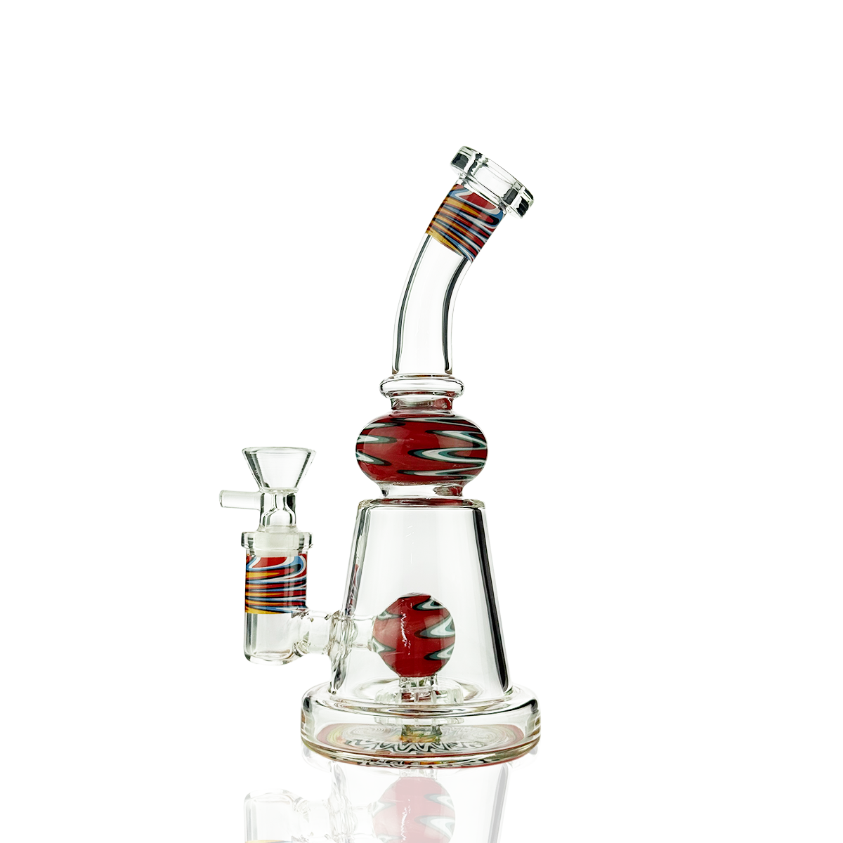 8" WigWag Water Pipe Bong with 14mm Male Bowl