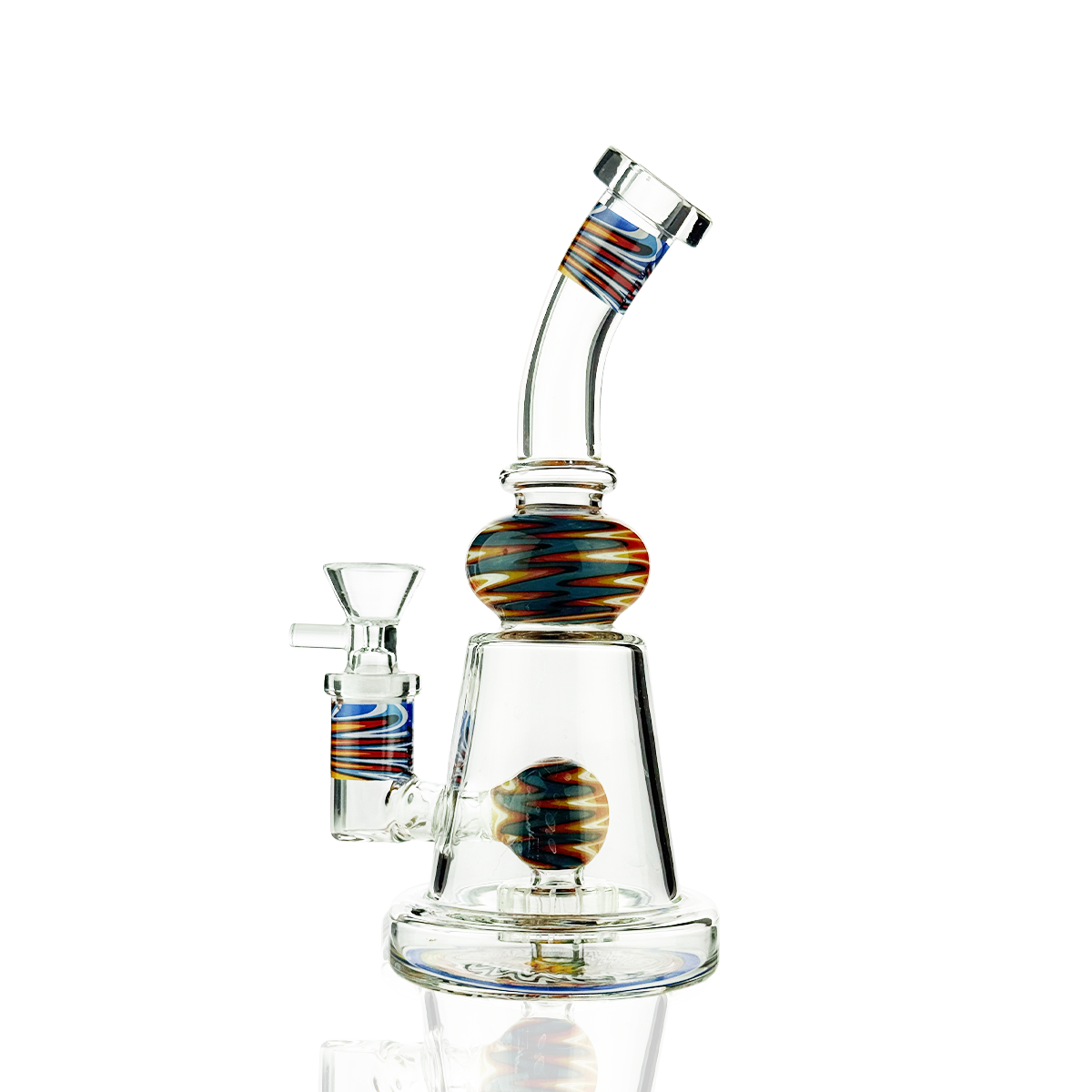 8" WigWag Water Pipe Bong with 14mm Male Bowl