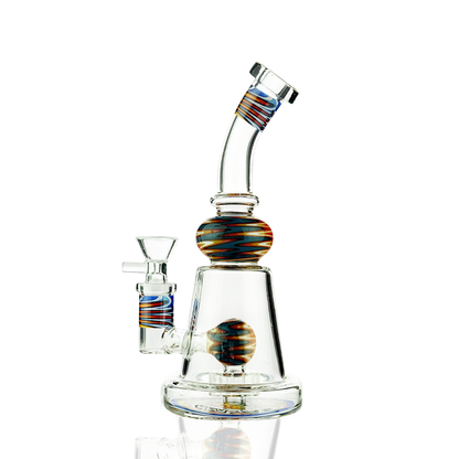 8" WigWag Water Pipe Bong with 14mm Male Bowl