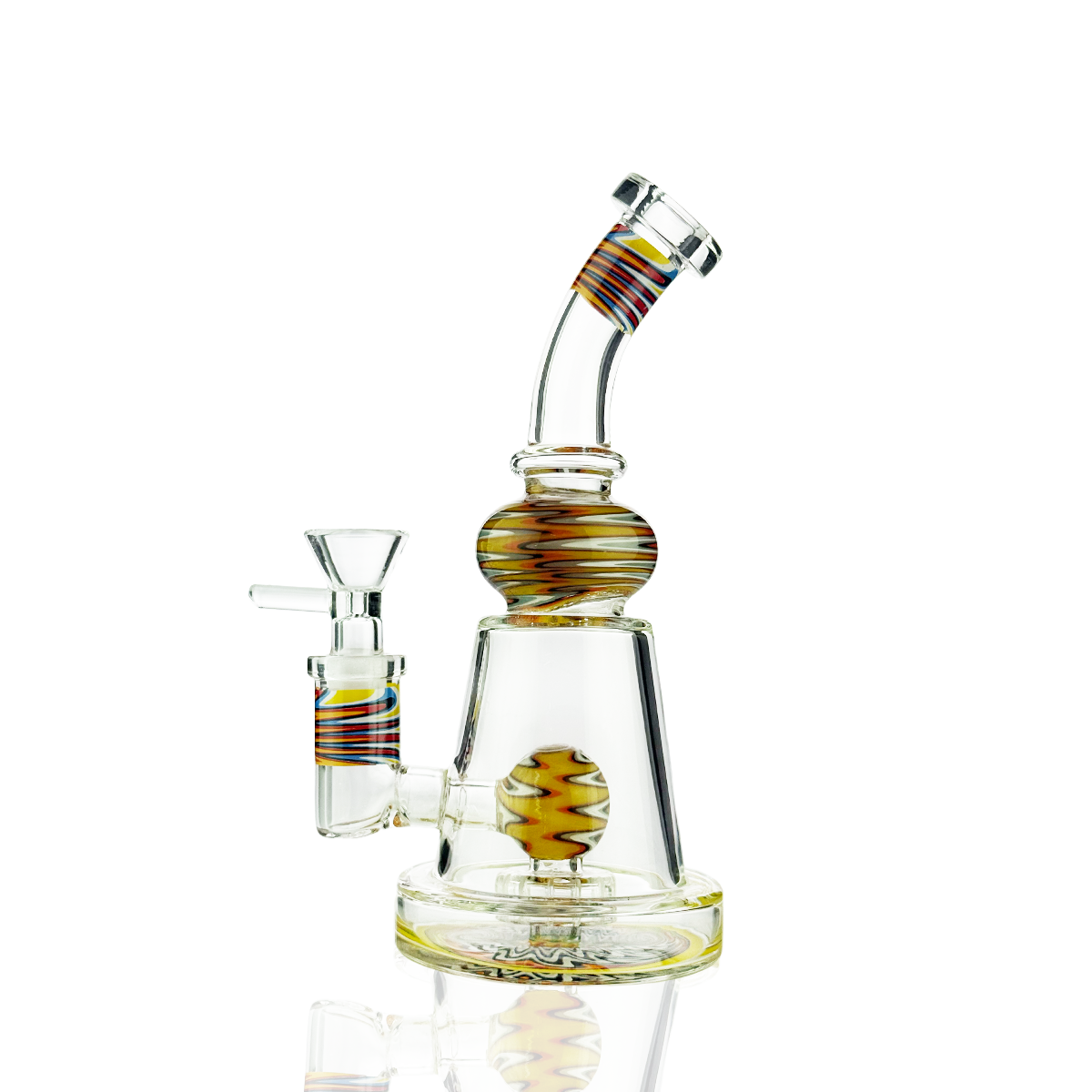 8" WigWag Water Pipe Bong with 14mm Male Bowl