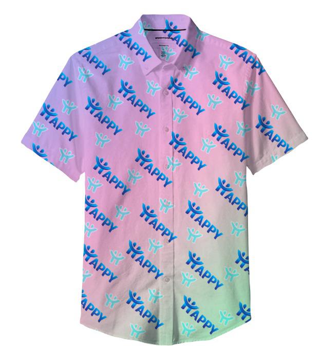 Happy Shirt Gradient Color 100% Polyester, Pack of 5 Sizes Sets, 1-M, 1-L, 1-XL, 1-XXL, 1-XXXL