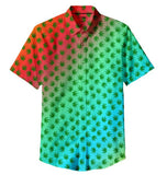 Green Leaf Shirt Gradient Color 100% Polyester, Pack of 5 Sizes Sets, 1-M, 1-L, 1-XL, 1-XXL, 1-XXXL
