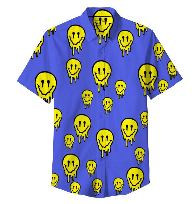 Drippy Smile Shirt 100% Polyester, Pack of 5 Sizes Sets, 1-M, 1-L, 1-XL, 1-XXL, 1-XXXL