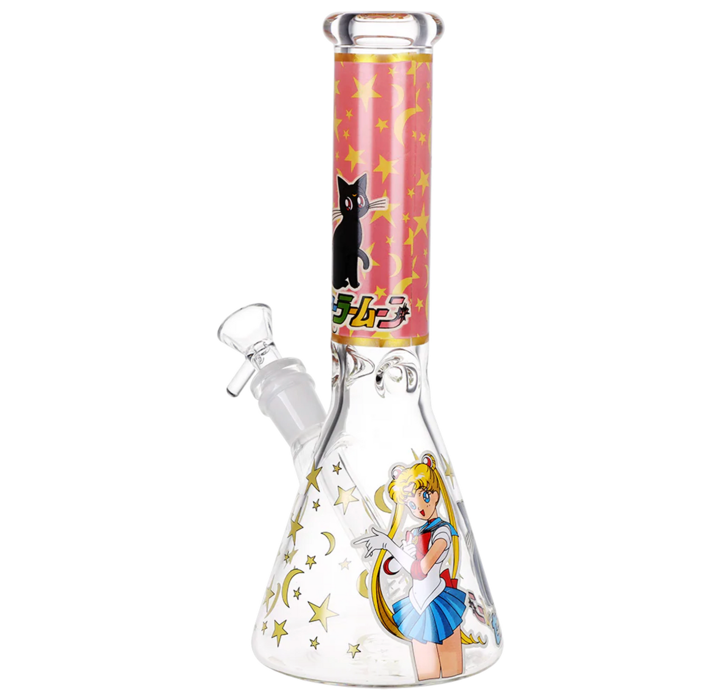 10" Moon Beaker Glow in The Dark with 14mm Male Bowl