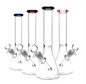 10" Clear Glass Color Mouth Beaker Downstem and 14mm Bowl